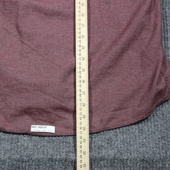 ROWN Button Down Shirt Mens Extra Large Burgundy Casual Dress Shirt Solid - Picture 7 of 7